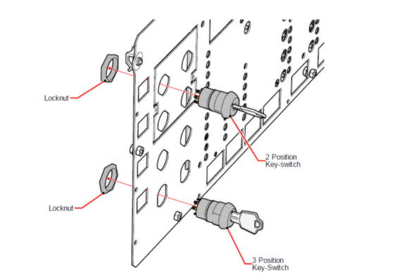 Diagram showing how to install a key switch