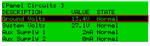 Screenshot showing standard/normal ground voltage value for Axis AX