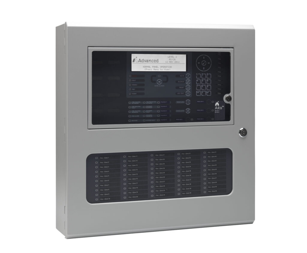 An example of the control panel in a fire detection alarm system