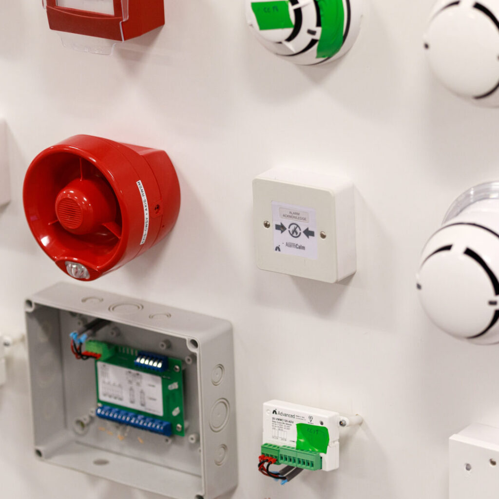 Examples of devices found in an addressable fire alarm system